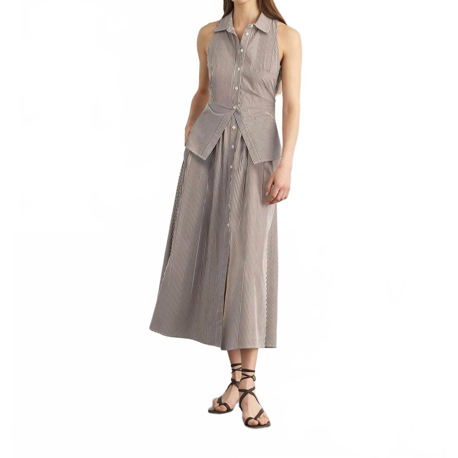 New Tanya Taylor Hannah Dress In Acorn/Optic White